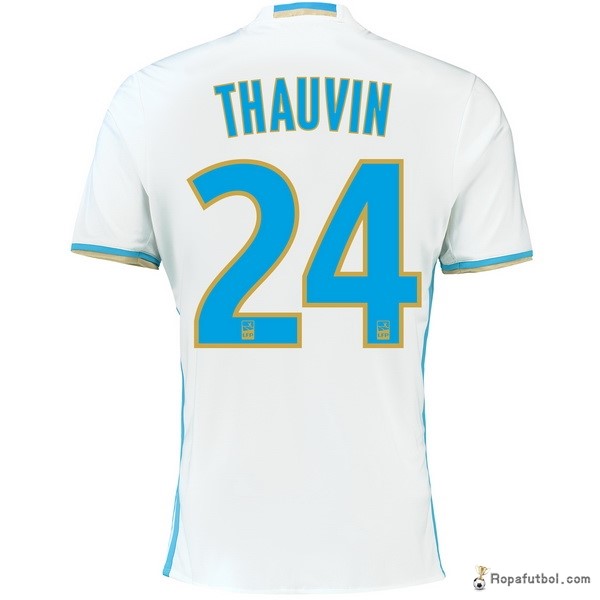 Camiseta Marsella Replica Primera Ropa Thauvin 2016/17 Blanco